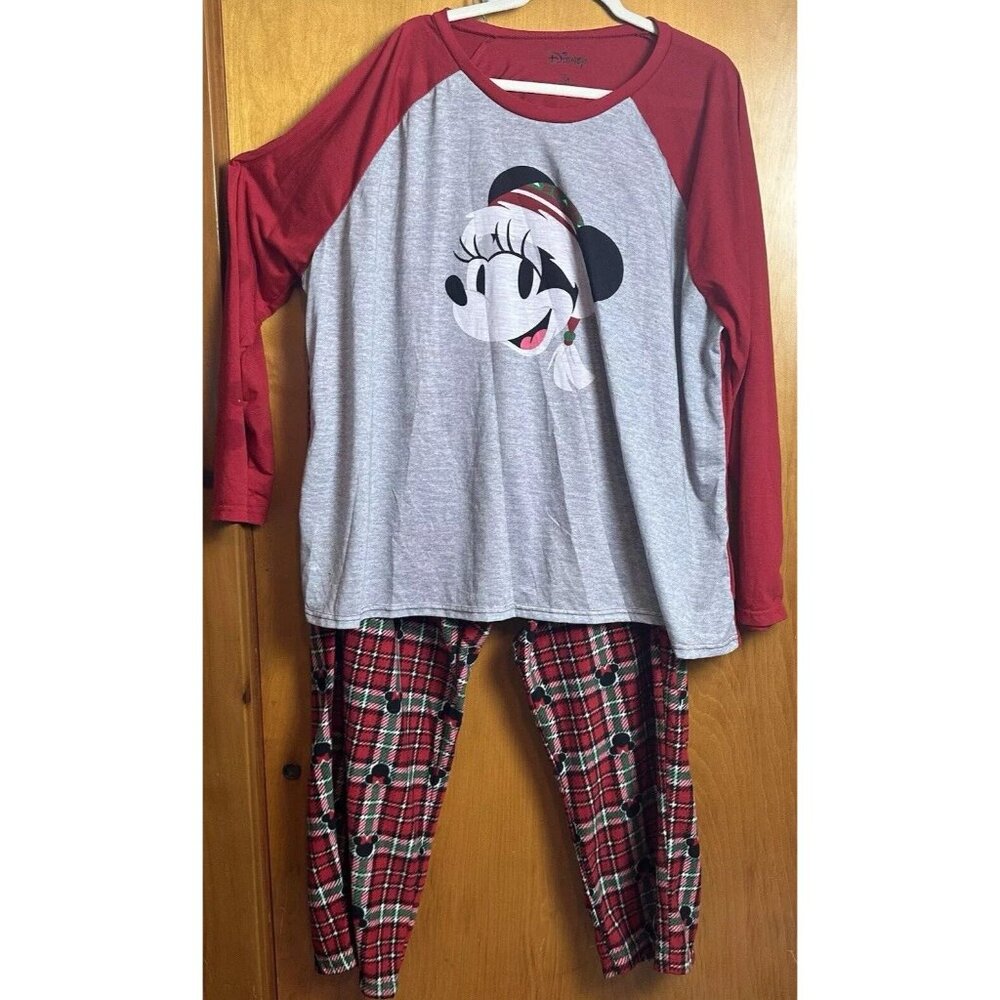Disney Mickey & Minnie  His/Hers Matching Christmas Pajamas Sz 3X Fleece Pants